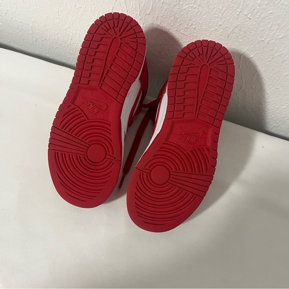 Nike Dunk High (PS) White/University Red Size 13.5 DD2314-106 School Casual EUC - Picture 7 of 9